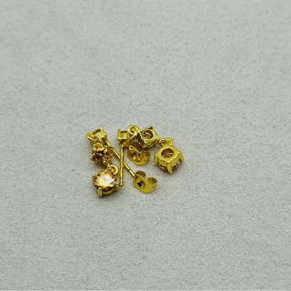 1.8 * 2 CT Moissanite Diamond Amber Triple Drop Dangle Earrings