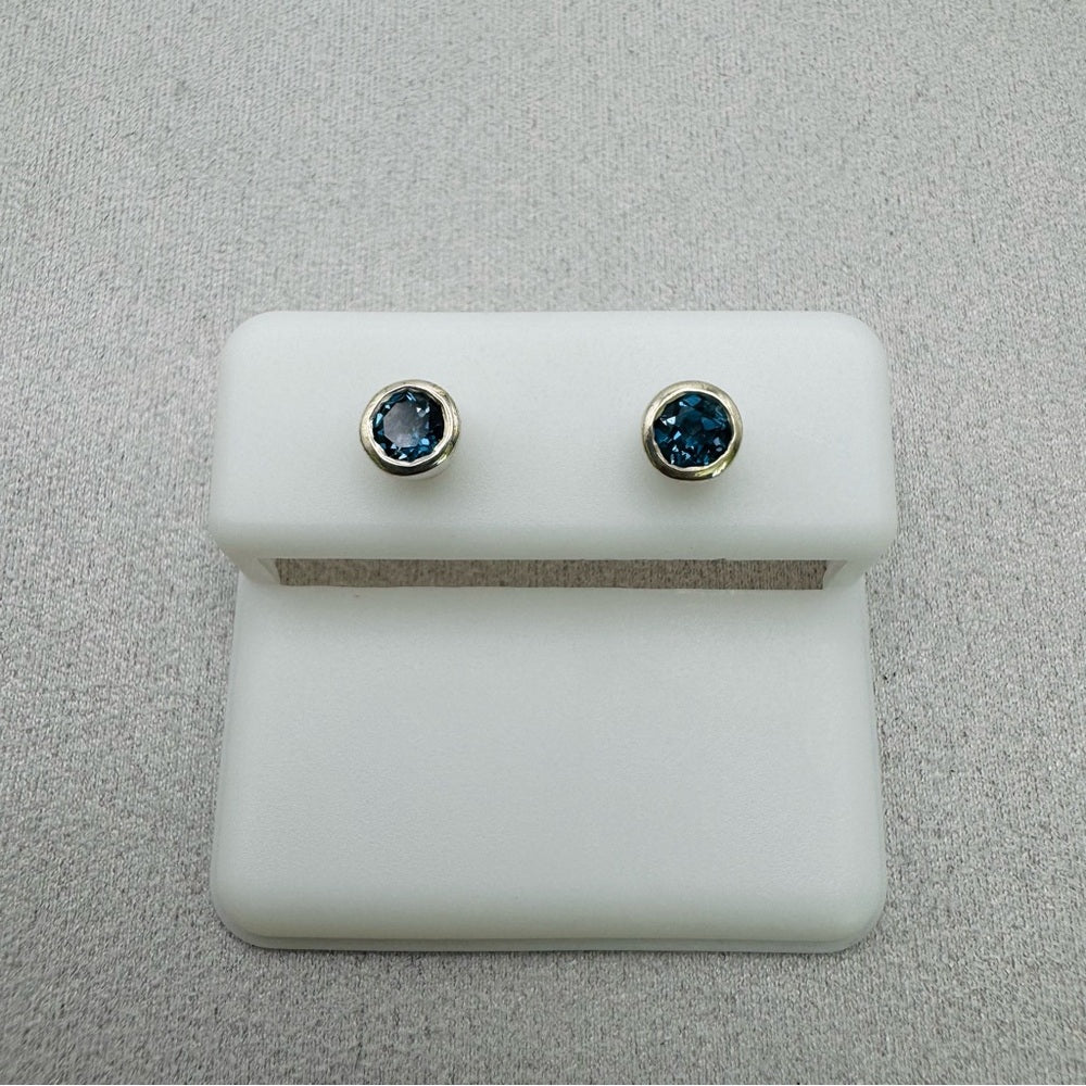 S925 London Blue Topaz Stud Earrings