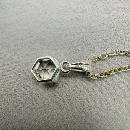 S925 Hexagon Clear Quartz Necklace