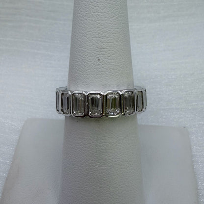 5.67 CT Moissanite Diamond Full Eternity Emerald Cut Band