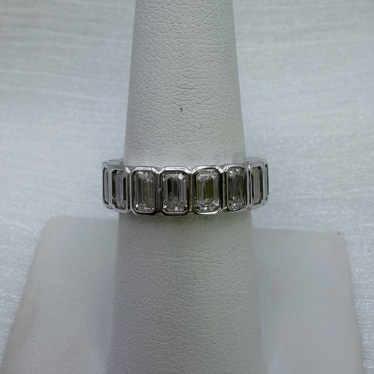 5.67 CT Moissanite Diamond Full Eternity Emerald Cut Band