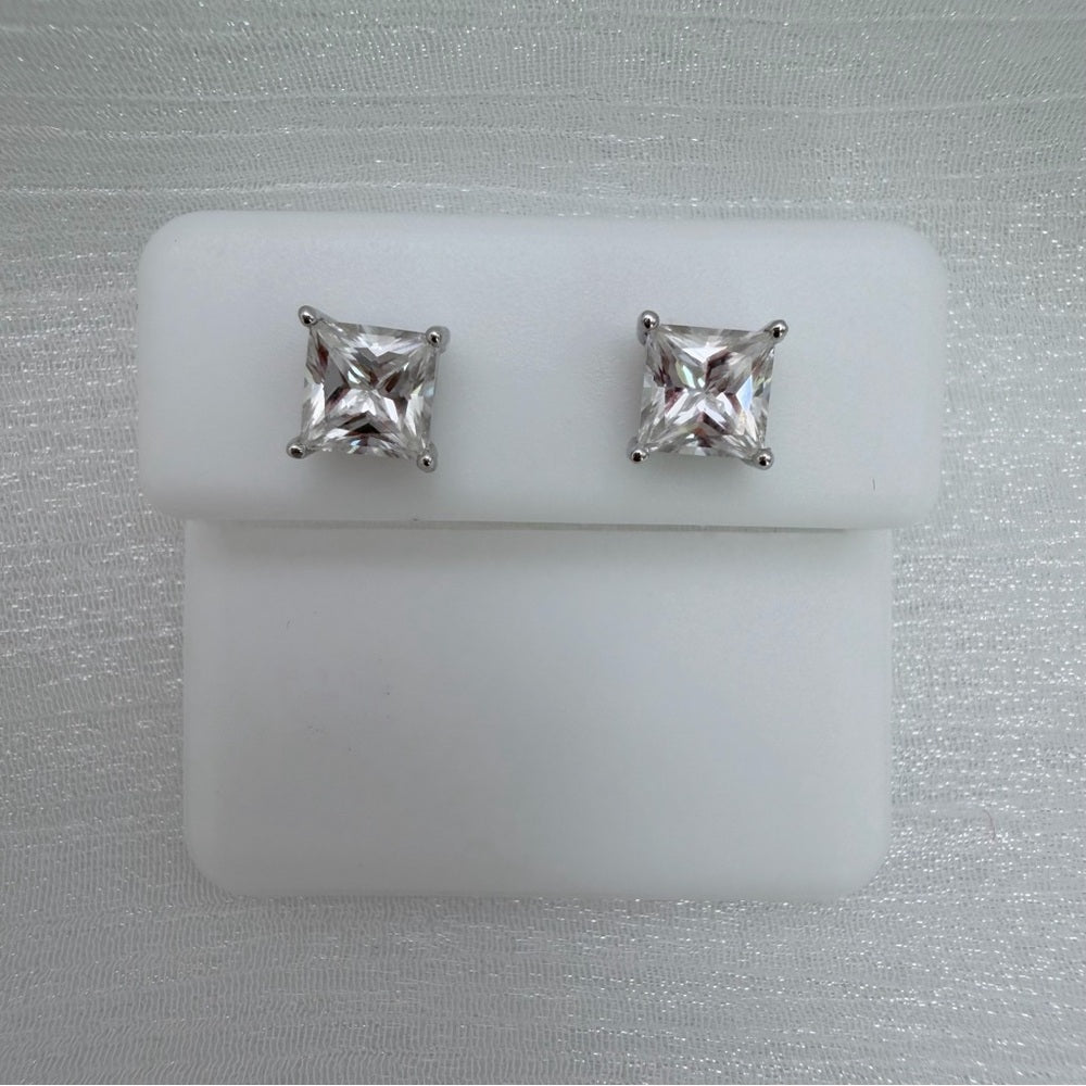 2 CT Total Square Moissanite Stud Earrings