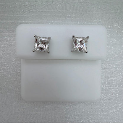1.0 CT * 2 Square Moissanite Diamond Stud Earrings