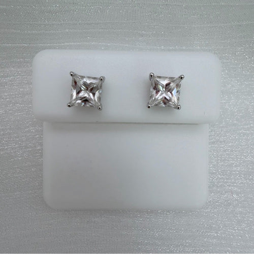 2 CT Total Square Moissanite Stud Earrings