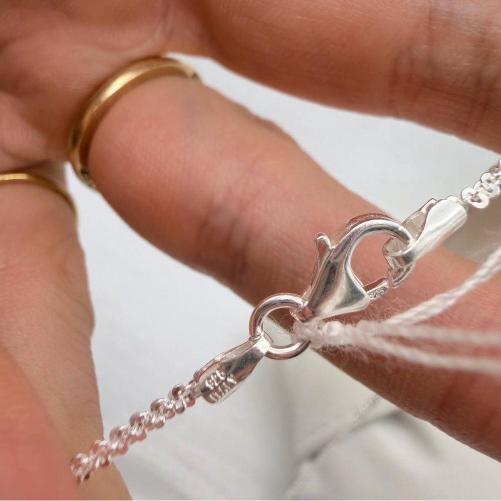 1mm Sterling Silver Rock Link Chain