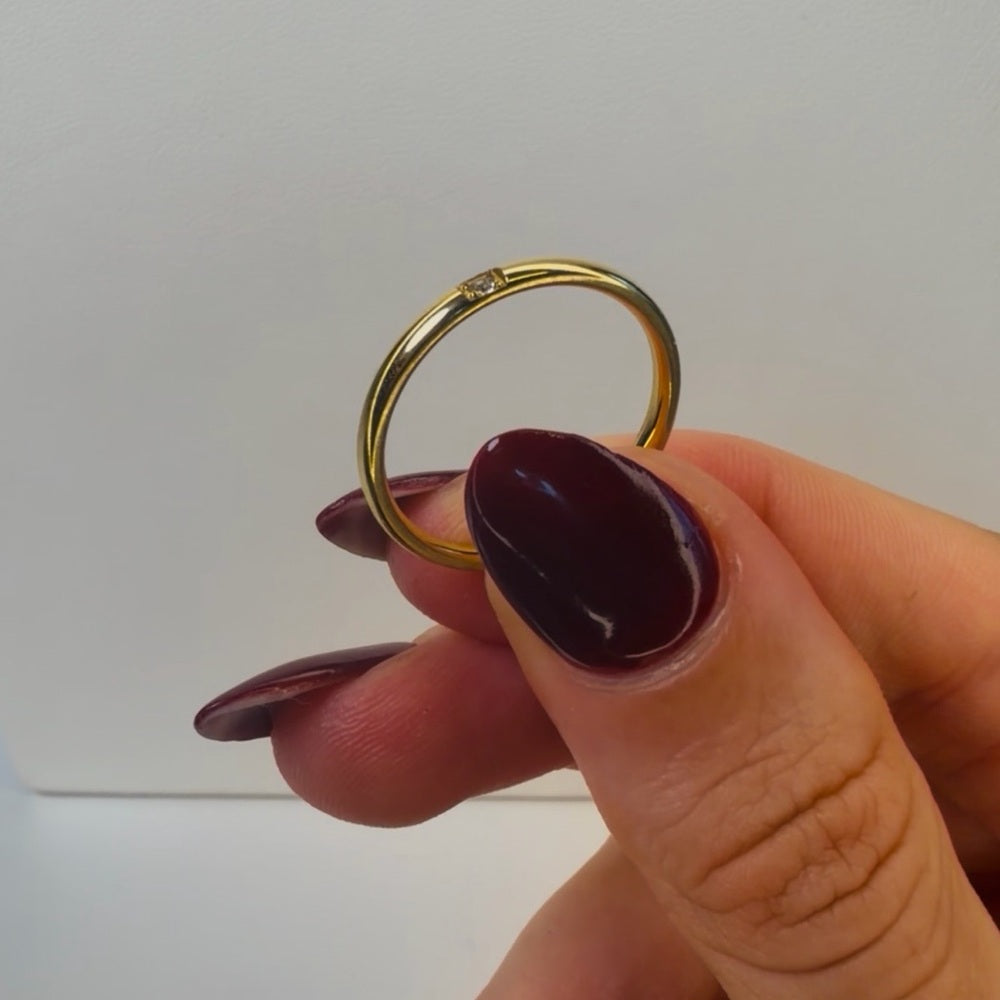 Yellow Gold Micro Ring