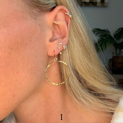 Oct 10th | Circle Handmade Hammered Gold Earrings ✨