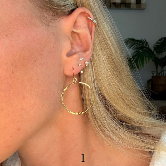 Oct 10th | Circle Handmade Hammered Gold Earrings ✨