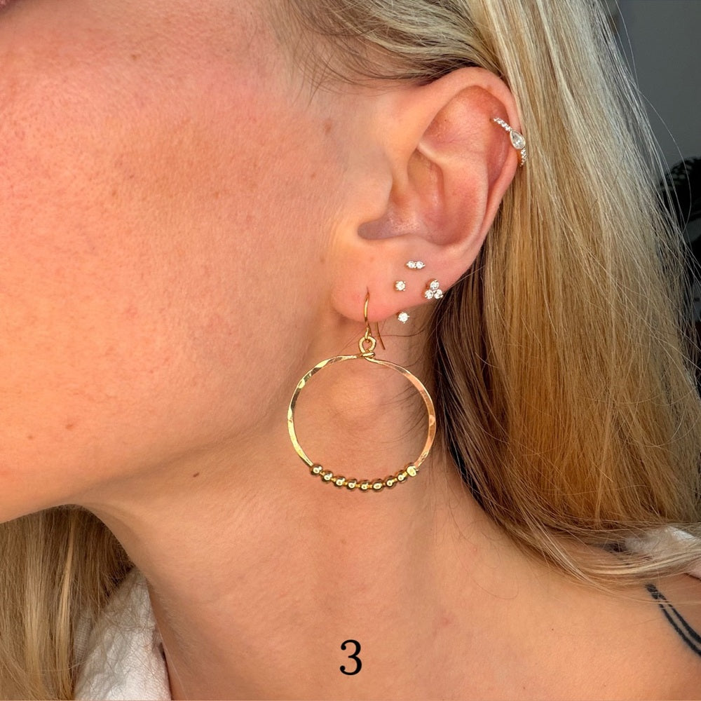 Oct 10th | Circle Handmade Hammered Gold Earrings ✨