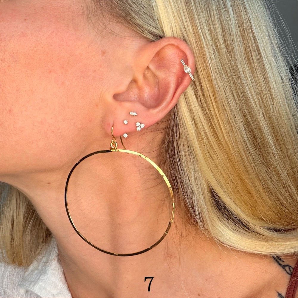 Oct 10th | Circle Handmade Hammered Gold Earrings ✨
