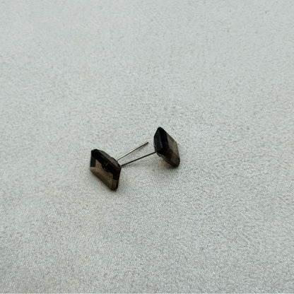 Smoky Quartz Emerald Cut Studs