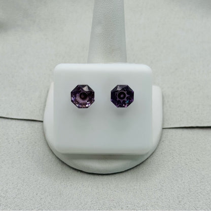 Amethyst Hexagon Faceted Studs
