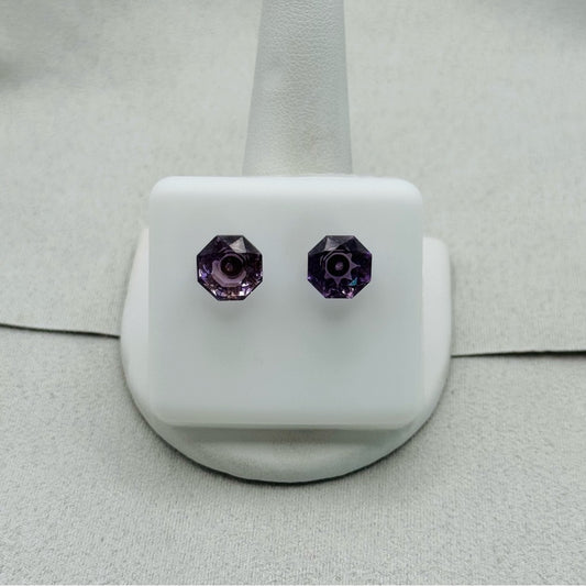 Amethyst Hexagon Faceted Studs