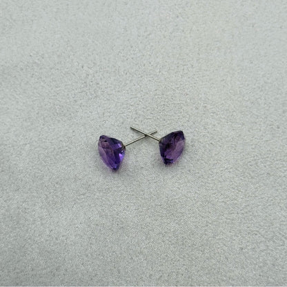 Amethyst Hexagon Faceted Studs