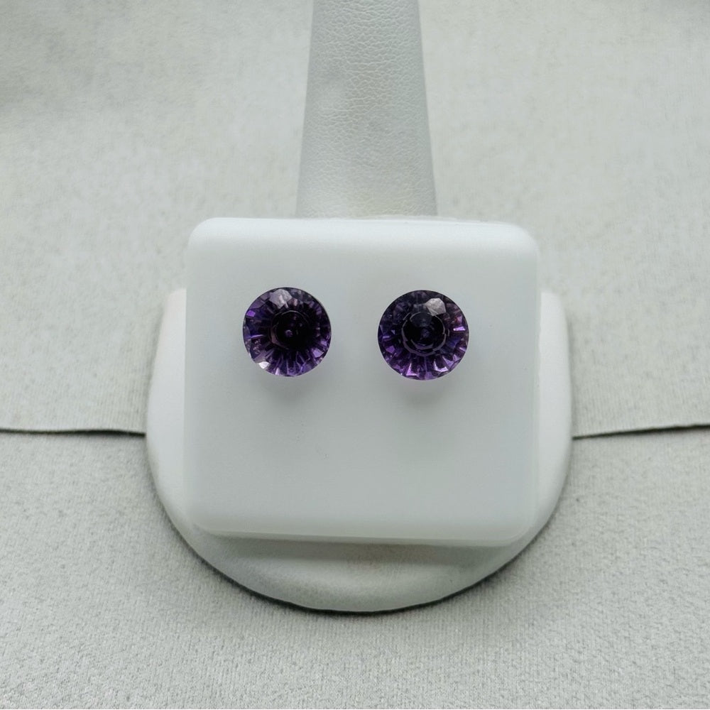 3 CT Amethyst Solitaire Floating Faceted Stud Earrings