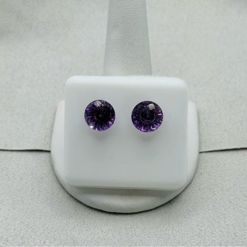 3 CT Amethyst Solitaire Floating Faceted Stud Earrings