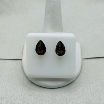 Smoky Quartz Teardrop Studs
