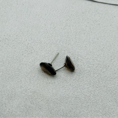 Smoky Quartz Teardrop Studs