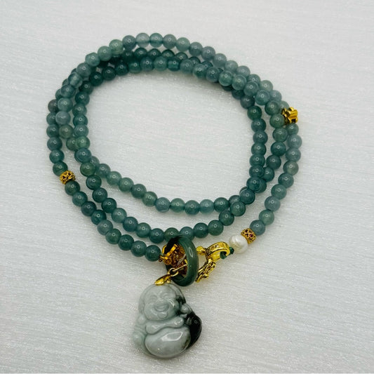 Jade Buddha Wrap Bracelet / Necklace