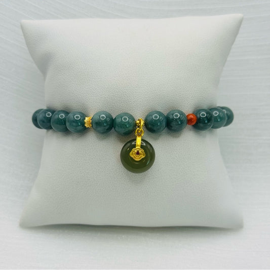 Beaded Jade Stretchy Bracelet