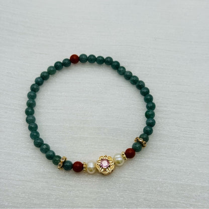 Beaded Jade Stretchy Bracelet