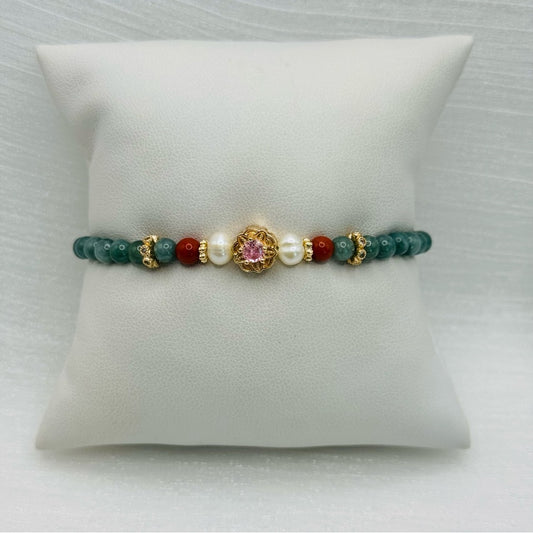 Beaded Jade Stretchy Bracelet
