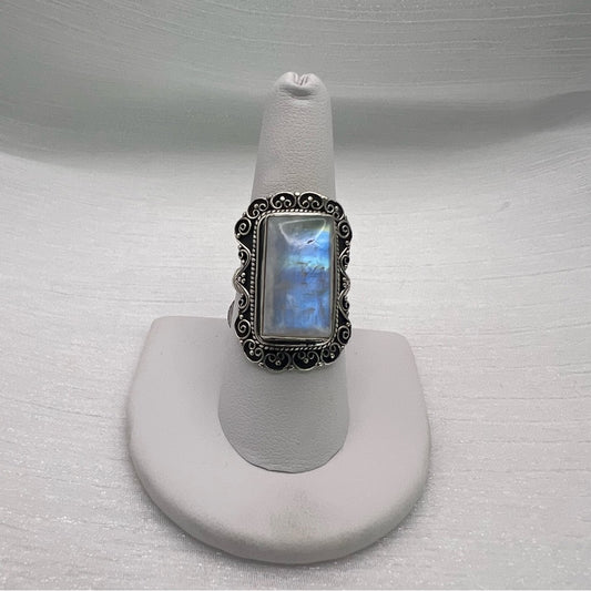 Rectangle S925 sterling silver moonstone