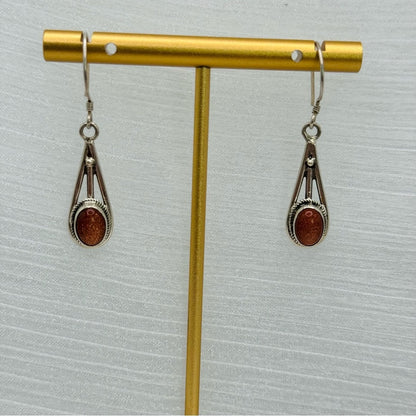 S925 Sandstone Drop Dangle Earrings