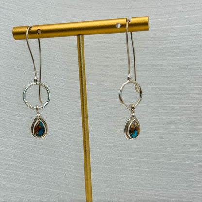 Spiny Oyster S925 Gemstone Drop Earrings