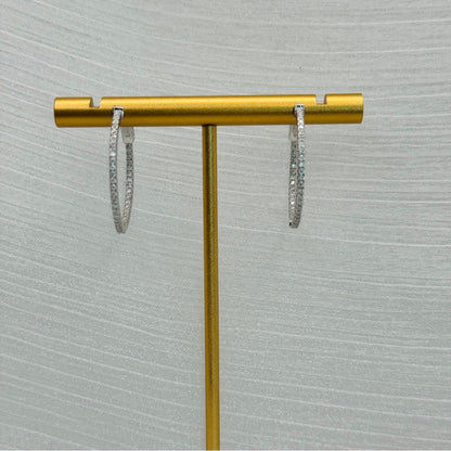 0.49 CT Moissanite Diamond Hoop Earrings