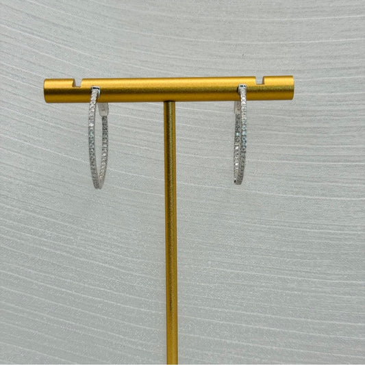 0.49 CT Moissanite Diamond Hoop Earrings