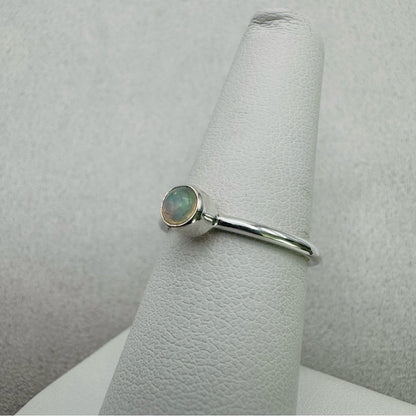 Round Ethiopian Opal S925 Ring