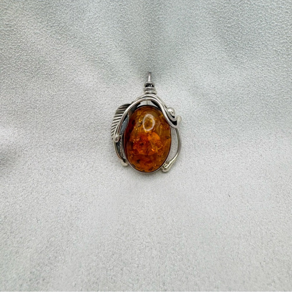 Baltic Amber Oval Pendant