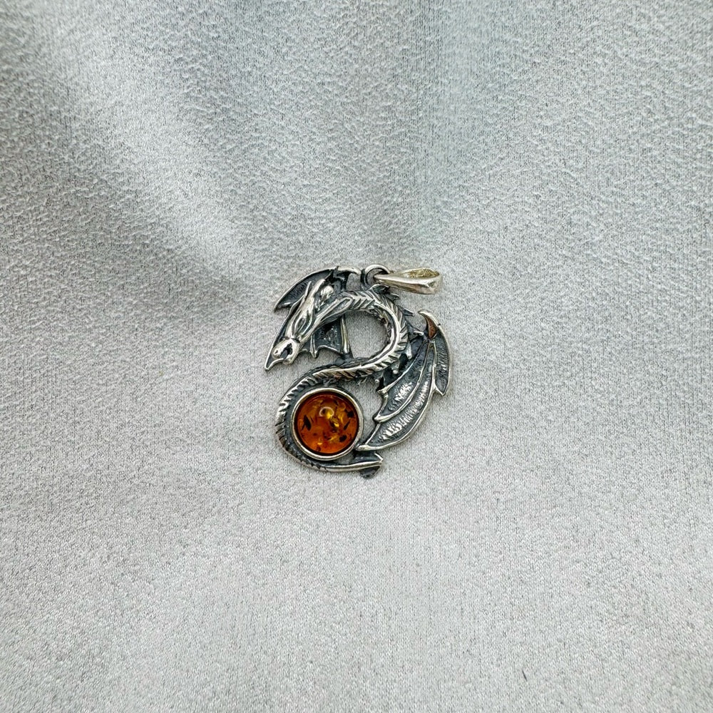 Baltic Amber Snake Pendant