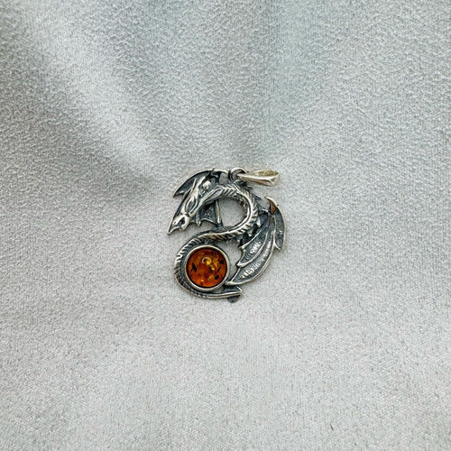 Baltic Amber Dragon Pendant