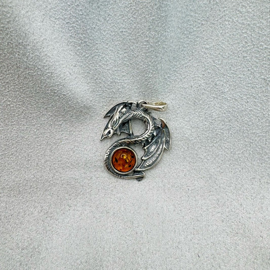 Baltic Amber Snake Pendant
