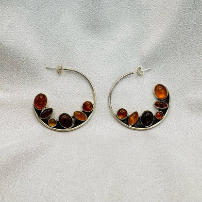 Baltic Amber Hoop Earrings