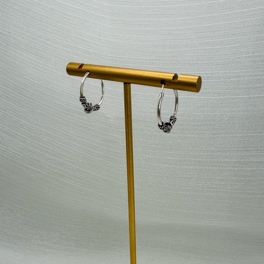 Sterling Silver Hoops with Knot Detailing