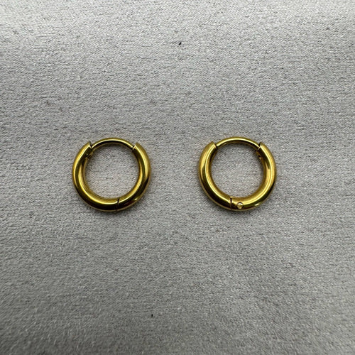 11mm | Hoop/ Huggie Earrings - Gold (#41)