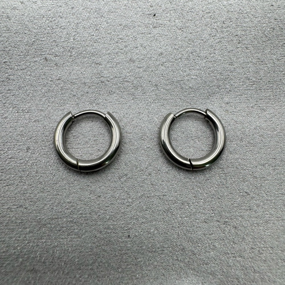 11mm | Hoop/ Huggie Earrings - Silver (#41)