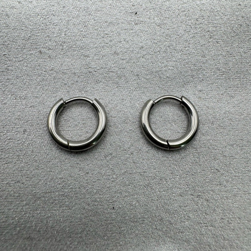 11mm | Hoop/ Huggie Earrings - Silver (#41)