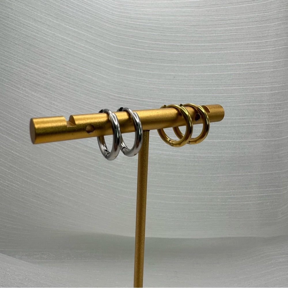 12.5mm | Hoop/ Huggie Earrings - Gold (#42)