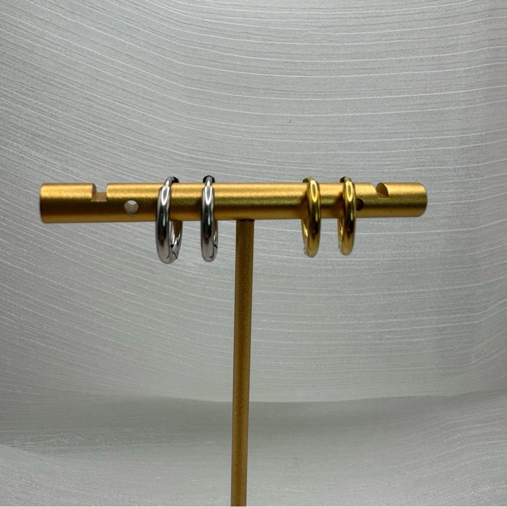 12.5mm | Hoop/ Huggie Earrings - Gold (#42)