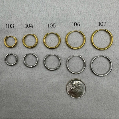 #104 Hoop Earrings - Silver