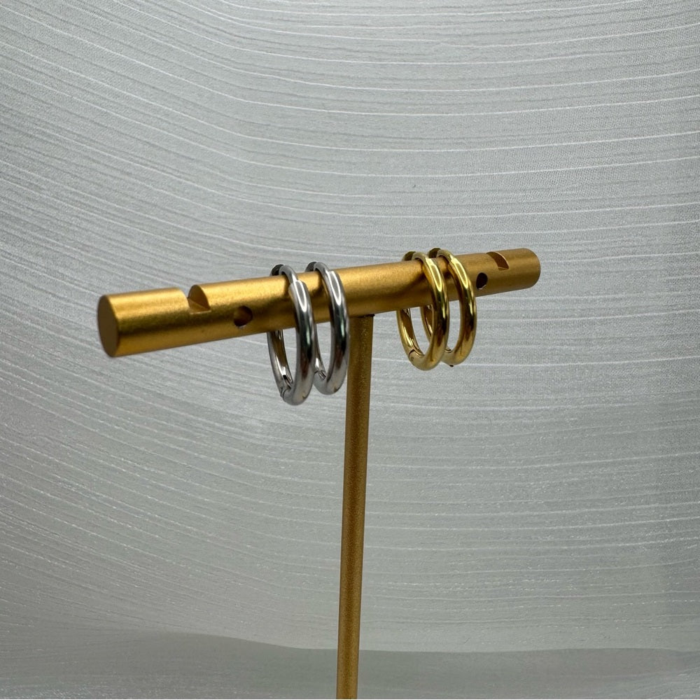 14mm | Hoop/ Huggie Earrings - Gold (#43)