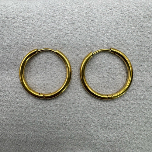 19mm | Hoop/ Huggie Earrings - Gold (#45)