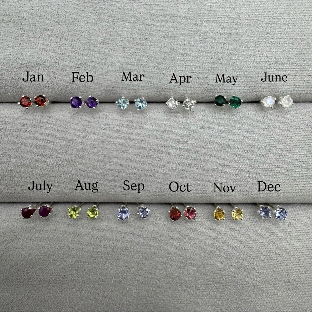 Birthstone S925 Mini Stud Earrings