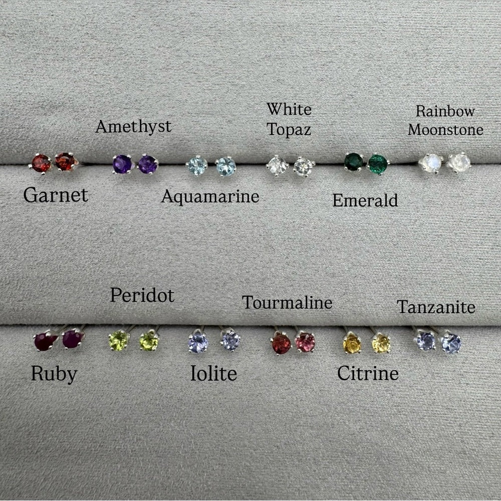 Birthstone S925 Mini Stud Earrings