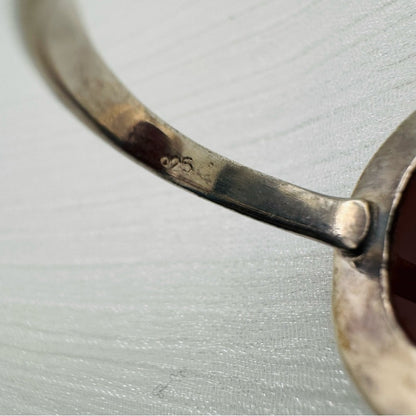 S925 Oval Carnelian Ring