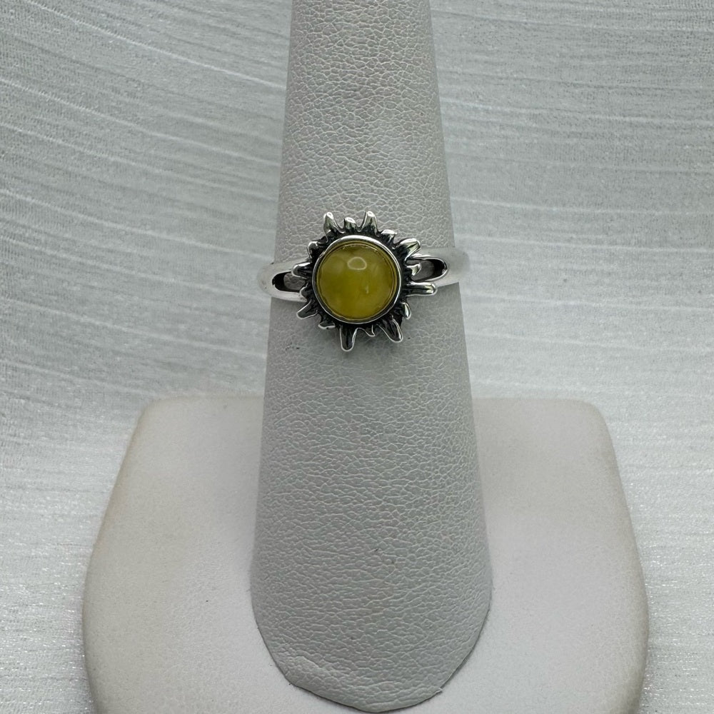 S925 Amber Sun Ring